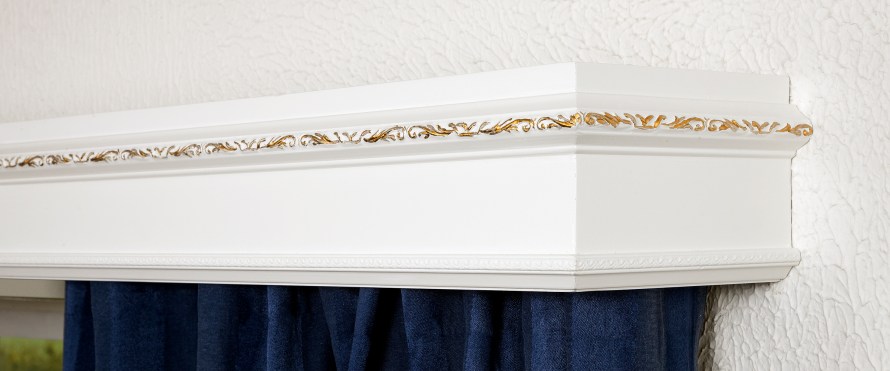 K furu ornament guld 11cm hörn-2liten